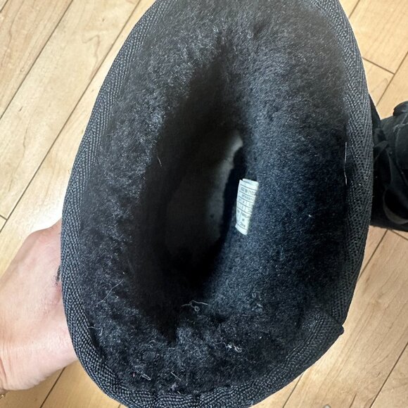 UGG Classic Lace Black Boots Booties Corset Black Size 7 - Picture 8 of 10